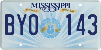 MS license plate BYO143