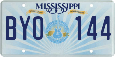 MS license plate BYO144