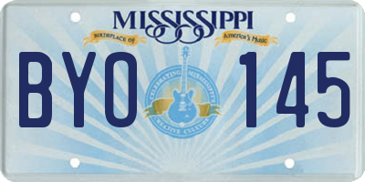 MS license plate BYO145