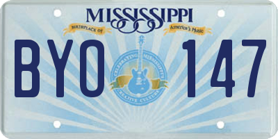 MS license plate BYO147