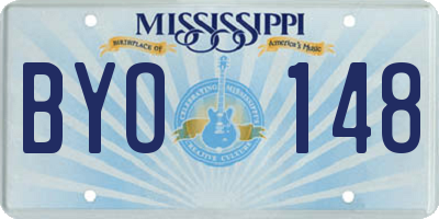 MS license plate BYO148