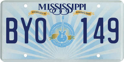 MS license plate BYO149