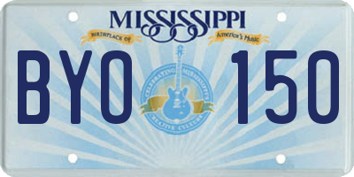 MS license plate BYO150