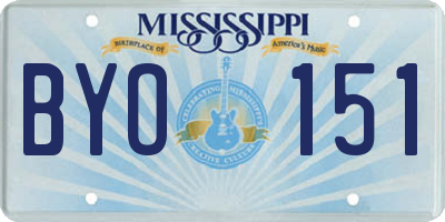 MS license plate BYO151