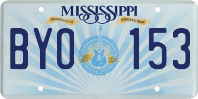 MS license plate BYO153