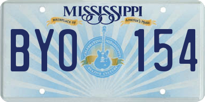MS license plate BYO154