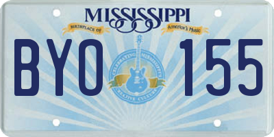 MS license plate BYO155