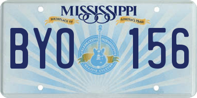 MS license plate BYO156