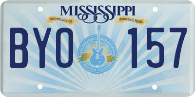 MS license plate BYO157