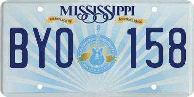 MS license plate BYO158