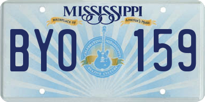 MS license plate BYO159