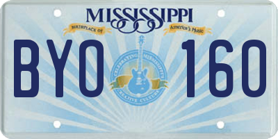 MS license plate BYO160