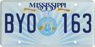 MS license plate BYO163