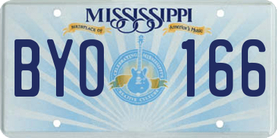 MS license plate BYO166