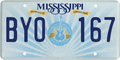 MS license plate BYO167