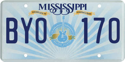 MS license plate BYO170