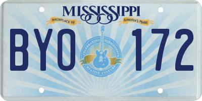 MS license plate BYO172