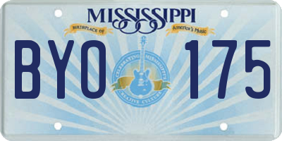 MS license plate BYO175