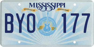 MS license plate BYO177