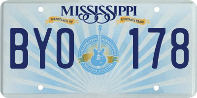 MS license plate BYO178