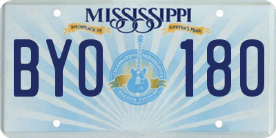 MS license plate BYO180