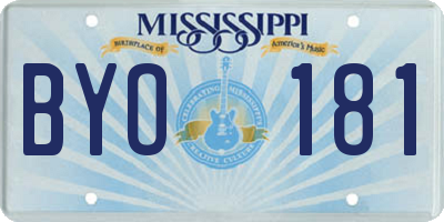 MS license plate BYO181
