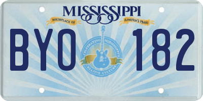 MS license plate BYO182
