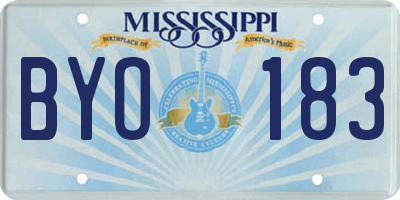MS license plate BYO183
