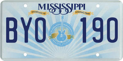 MS license plate BYO190