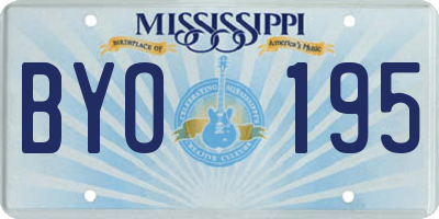MS license plate BYO195