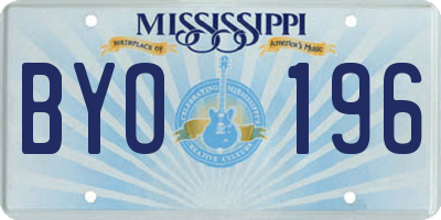 MS license plate BYO196