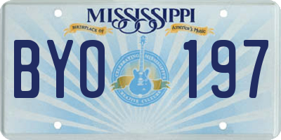MS license plate BYO197