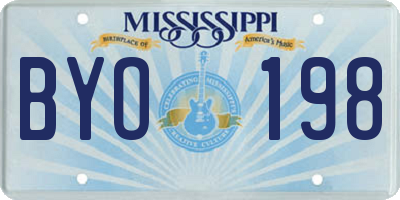 MS license plate BYO198