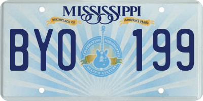 MS license plate BYO199