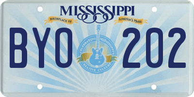 MS license plate BYO202