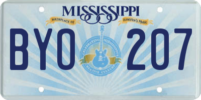 MS license plate BYO207