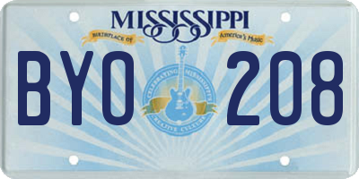 MS license plate BYO208