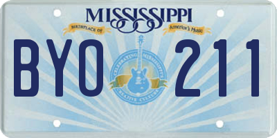 MS license plate BYO211