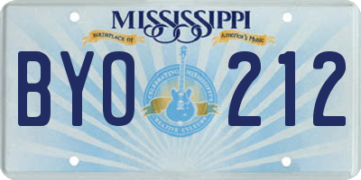 MS license plate BYO212
