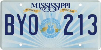 MS license plate BYO213