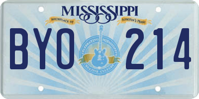 MS license plate BYO214