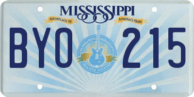 MS license plate BYO215