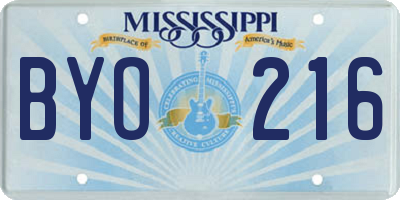MS license plate BYO216