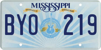 MS license plate BYO219