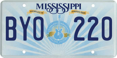 MS license plate BYO220