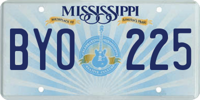MS license plate BYO225