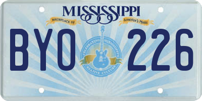 MS license plate BYO226