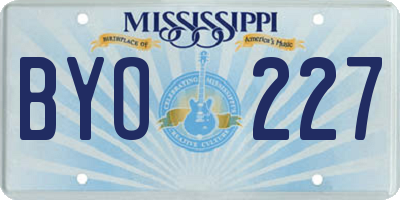 MS license plate BYO227