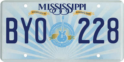 MS license plate BYO228