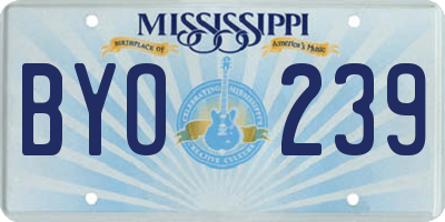 MS license plate BYO239